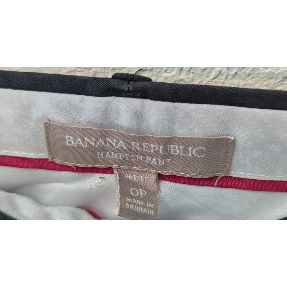 Banana Republic Pants Womens 0P (27x24) Black Hampton Ankle Slim Stretch (38)